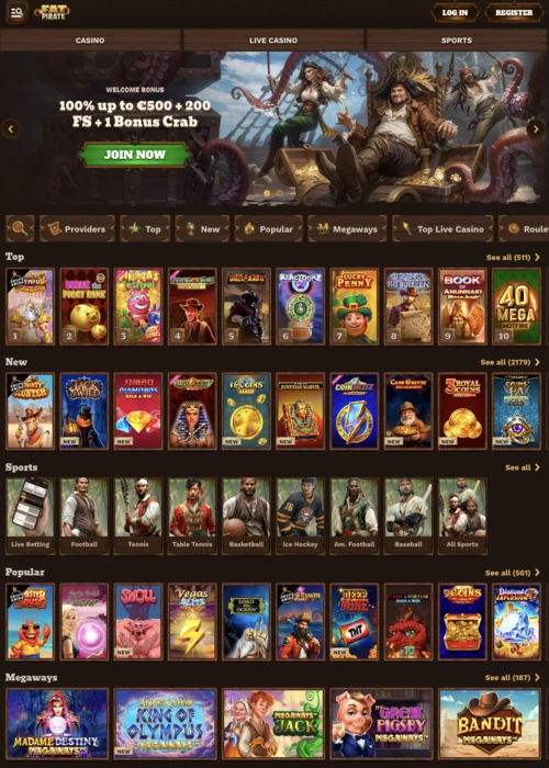 Pirate treasure slots collection Fat Pirate Casino