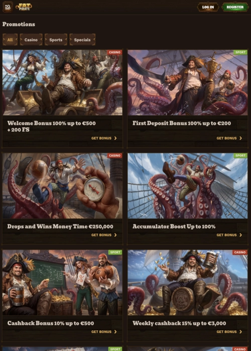 Exclusive bonus rewards treasure Fat Pirate Casino